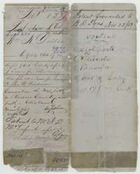 File jacket for William K. Dalton's headright balance, with the patent forwarding note of November 1859.