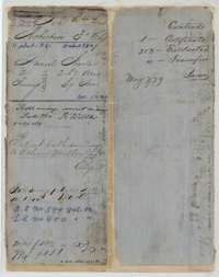 File jacket for the Robertson Third Class file of Daniel Harlas, listing the certificate, two sets of field notes and a transfer; patented 14 December 1855.
