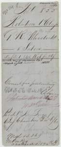Old wrapper for G. R. Wheelock's five labors, marked correct for patenting and patented March 1859, with the December 1860 delivery note.
