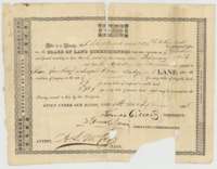 Headright certificate No. 114 for three-fourths of a league and one labor, issued to S. A. Kimbrell's estate by the Robertson County land board, 14 March 1838.