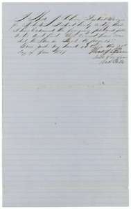 District surveyor Thomas J. Oliver's certificate of 29 June 1857 that the Navarro County Kimbrell field notes are correct and recorded in Book U.
