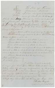 Field notes with a plat for about 1,081 acres in Navarro County, surveyed for the heirs of John B. and Ann Adams by Milton Wright, 30 April 1857.