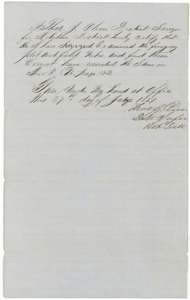 District surveyor Thos. J. Oliver's certificate that he examined the Navarro County field notes and found them correct, recorded 27 June 1857.