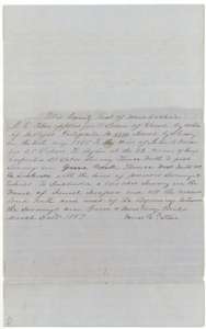 Entry by James E. Patton of 2 March 1857 for 17 labors of land in Ellis County between Grove and Mustang creeks.