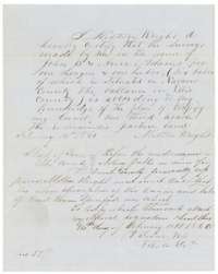 Milton Wright's sworn statement of 14 February 1860 classifying the surveyed land as one third arable and the rest pasture.