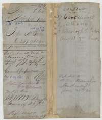 File wrapper for John McGown's unlocated balance of 6,347,962 square varas, listing the certificate, field notes and an order, marked patented in 1859.
