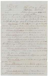 Field notes for John McGown's 6,347,962 square varas on the waters of Cottonwood Creek, surveyed by deputy surveyor Milton Wright, 27 April 1857.