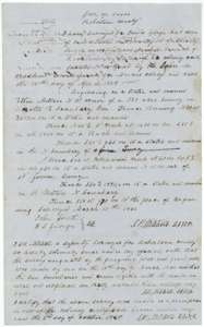 Field notes for 640 acres on Cottonwood Creek, surveyed for James George by deputy surveyor D. R. Mitchell, 10 March 1846, with a small plat.