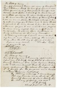 Wm. Cox of Navarro County transfers his certificate to Talton F. Brock for $20, acknowledged before the Chief Justice, April 1850.