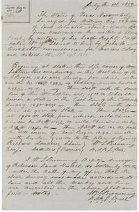 Plat and field notes for 320 acres for William Cox on Chambers Creek (abst 178), joining Wm. Lopton's 640, surveyed 1 July 1852 by Wm. L. Browning.