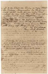 Eliot's certificate of survey and the district surveyor's examination, Book V page 100, 30 April 1853.