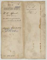 File jacket for W. W. Speed's 320-acre bounty land survey, listing the field notes and old wrappers, patented 8 October 1860.
