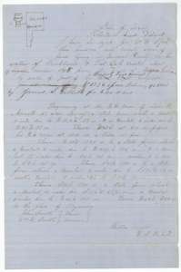 Field notes with a plat for 320 acres on Richland and Post Oak creeks, Navarro County, surveyed for W. W. Speed by Milton Wright, 19 February 1858.