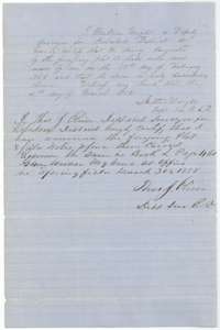 Milton Wright's certificate of 4 March 1858 and district surveyor Thos. J. Oliver's examination of 30 March 1858.