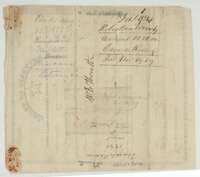 Back of the bounty warrant, with filing notes and the assignment of the warrant to W. E. Howth.