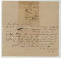 Certificate of County Surveyor J. M. Eliot, Corsicana, 14 October 1861, with a sketch of the survey and its neighbours copied from his office map.