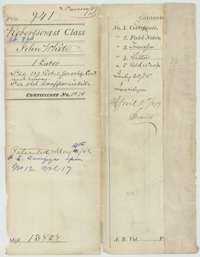 File jacket for John White's one-labor headright survey in Navarro County, listing the certificate, field notes, transfer and letter, with the patent entry of May 1861.