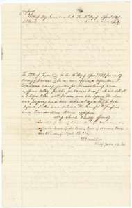 Second page of the Ellett to Barziza deed, with the acknowledgment taken before the chief justice of Navarro County on 16 April 1857.