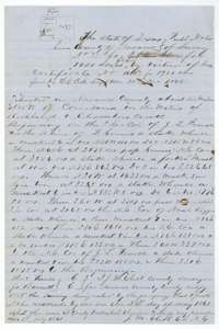 Field notes of Survey No. 77, 1,920 acres for the heirs of E. P. Gaines Chism, surveyed 2 May 1861 by Navarro County Surveyor J. M. Eliot.