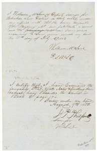Deputy surveyor Love's oath of 19 July 1852 and surveyor J. P. Philpott's certificate of 9 August 1852 that the notes are correct and recorded in Book S, page 106.