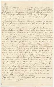 Field notes and plat for 340 acres on Richland Creek, surveyed for John A. Barclay by county surveyor J. M. Eliot, 24 February 1859.