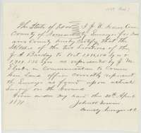 Certificate of 24 April 1871 by county surveyor John W. Irwin that J. M. Eliot's sketches of the Barclay surveys match the ground.