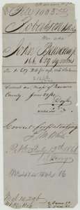 Older wrapper for John Beauchamp's survey, with a map check and the patent entry of 12 July 1861.