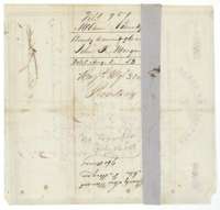 Back of the bounty certificate, with the Milam bounty file note of 3 August 1853.