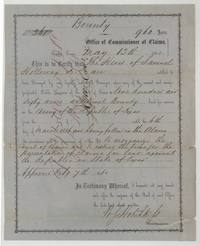 Bounty warrant No. 261 for 960 acres issued to the heirs of Samuel Holloway, who fell in the Alamo, by W. S. Hotchkiss, Austin, 12 May 1860.