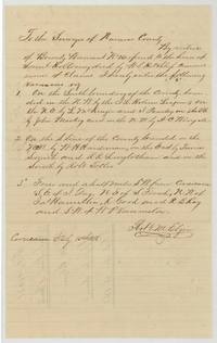 R. M. Elgin's entry of three vacancies by virtue of warrant 261 addressed to the Surveyor of Navarro County, Corsicana, 15 July 1868.