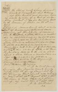 Field notes and plat of 414 acres on Cottonwood Creek, west of Corsicana, for the heirs of Samuel Holloway, surveyed by county surveyor J. M. Eliot, 19 August 1868.