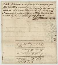 Back of the certificate, with deputy surveyor D. R. Mitchell's sworn note that he surveyed 640 acres on the claim on 18 May 1846.