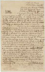 Field notes and plat for 640 acres on the south side of Chambers Creek, surveyed for Henry Klahn by deputy surveyor David R. Mitchell, 18 May 1846.