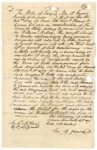 Deed of 26 June 1849 in which Thomas H. Garner sold his labor and certificate No. 479 to William Balch for $30.