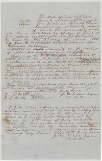 Field notes of 320 acres for Jeremiah Crabb on Chambers Creek by J. M. Eliot, 9 July 1852, later placed in Hill County.