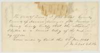 Certificate of County Surveyor J. M. Eliot, 2 January 1861, that the attached sketch is a correct copy of the map in his office.