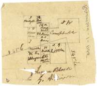Pencil sketch map showing the G. A. Davis survey and neighbouring tracts, including Campbell and Houston.