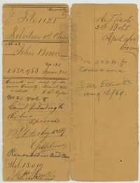 File jacket for John Bowie's 279 acres on Rush Creek, Navarro County, Robertson 1st Class, with the patent entry of 16 August 1869.