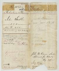 Open file jacket for John Sadler's Robertson bounty 320 acres, file 1123, with patent entry of May 1873.