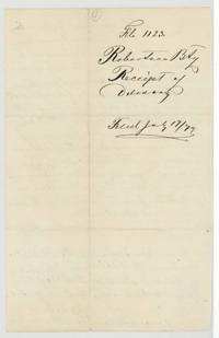 Wrapper marked 'Receipt of delivery', filed 17 July 1872.