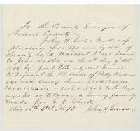 John H. Conner's application to the Navarro County Surveyor to locate 320 acres on warrant 465, covering the old Click survey.