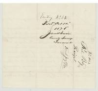 Back of the application, endorsed Entry No. 35(?), filed 14 October 1871 by County Surveyor John W. Irwin.