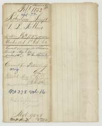 File jacket for G. B. Rollins' 160-acre settler's claim in Navarro County, with the patent of 6 May 1863.