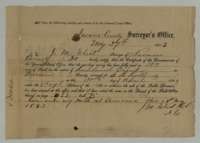 Navarro County surveyor's receipt of 29 May 1863 certifying that the purchase money for G. B. Rollins' 160 acres on Richland Creek was fully paid.