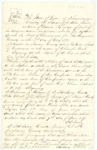 Field notes and plat for 62 acres on the waters of Chambers Creek, surveyed for John Bowie by county surveyor J. B. W. Bailey, 7 June 1870.