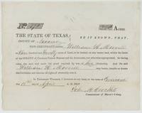 Mercer's Colony certificate No. 170 for 320 acres to William H. Morrell, signed by Commissioner John M. Crockett at Corsicana.