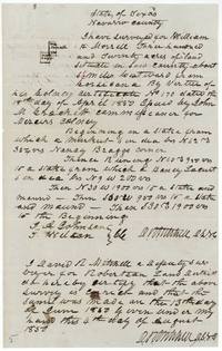 D. R. Mitchell's field notes and plat for 320 acres 6 1/2 miles west of Corsicana near Nancy Bragg's corner.