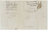 Field-notes wrapper marked patented 11 March 1854, plat and field notes 320 acres, recorded Colony Book I page 95.