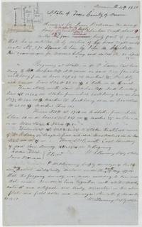 Field notes and plat of 320 acres for Jonas DeArman near Chambers Creek by Wm. L. Browning, 4 November 1850, chain carriers Hardin Harris and James Dearman.