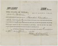 Mercer's Colony certificate No. 311 for 640 acres to the heirs of Randel Sanders, signed by John M. Crockett at Corsicana.